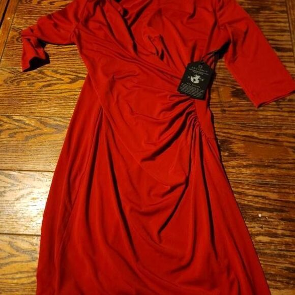 NWT Anatomie Marine Wrap-Front Dress in red sz Small - Picture 2 of 6